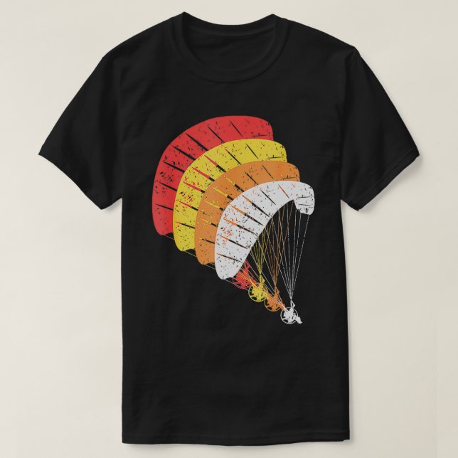 Paramotorgeschenk-Paragleiter mit Vintager Kraft T-Shirt (Design vorne)