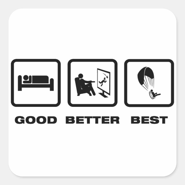 Paramotoring Quadratischer Aufkleber (Vorderseite)