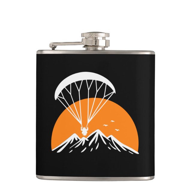 Paramotoring Retro Vintag Flachmann (Vorderseite)