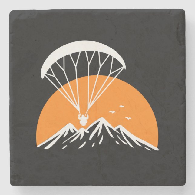 Paramotoring Retro Vintag Steinuntersetzer (Vorderseite)