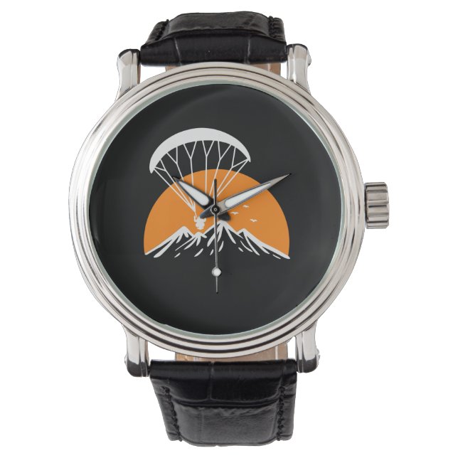 Paramotoring Retro Vintage Armbanduhr (Vorderseite)