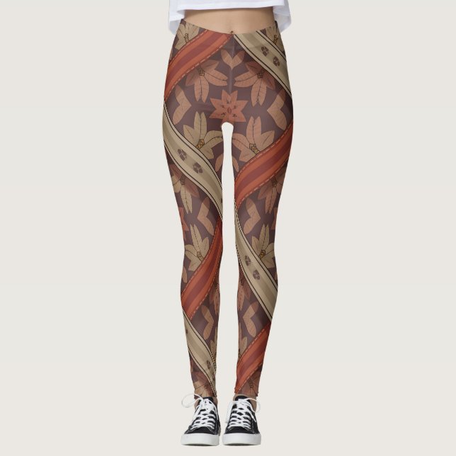 Parang Floral Weave | Batik Motif Leggings (Vorderseite)