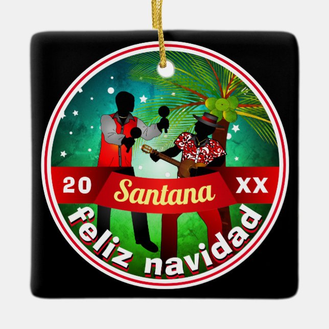 Parang Under the Stars / Feliz Navidad Keramikornament (Vorderseite)