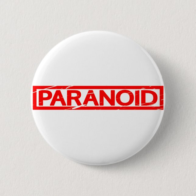 Paranoide Briefmarke Button (Vorderseite)