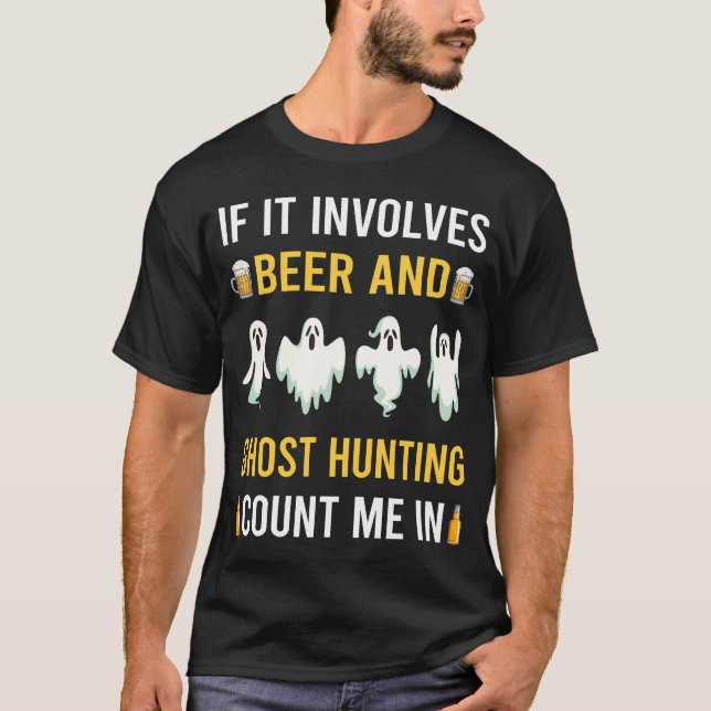 Paranormal für Bier- und Geisterjagd T-Shirt (Vorderseite)