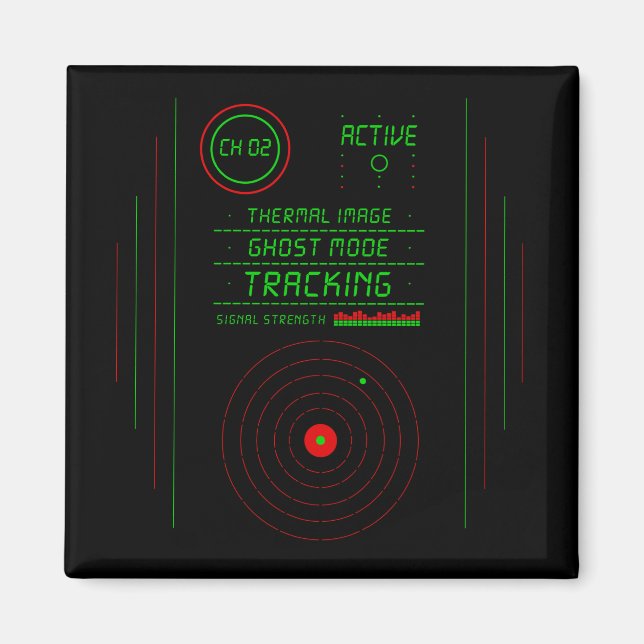 Paranormal Ghost Tracker Radar Display Scanner Art Magnet (Vorne)