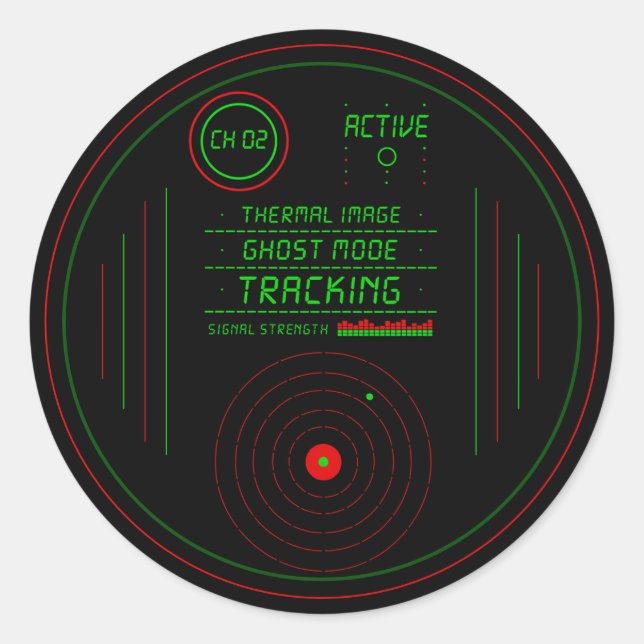 Paranormal Ghost Tracker Radar Display Scanner Art Runder Aufkleber (Vorderseite)