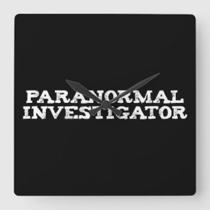 Paranormal Investigator Geisterjagd Quadratische Wanduhr