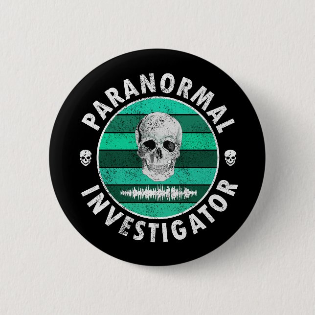 Paranormal Investigator Skull Button (Vorderseite)