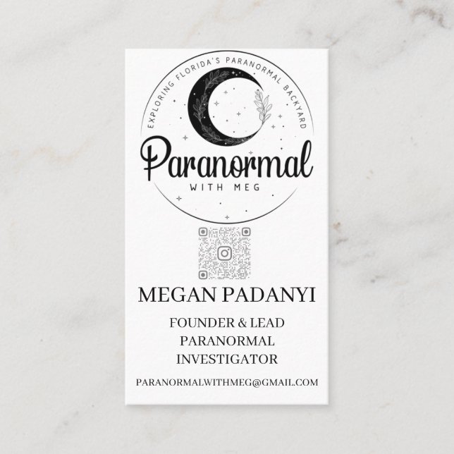 Paranormal mit Meg Business Cards ohne Foto Visitenkarte (Vorderseite)