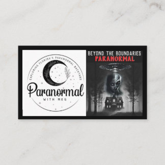 Paranormal mit Meg Horizontal mit Foto Visitenkarte