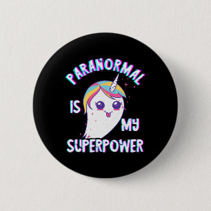 Paranormal Superpower Geist Unicorn Geisterjagd Button