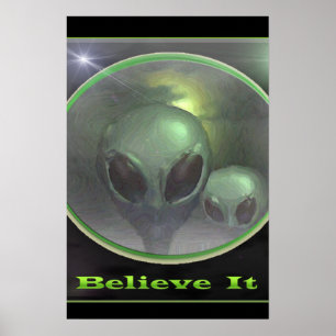 Paranormal UFO-Grau Poster