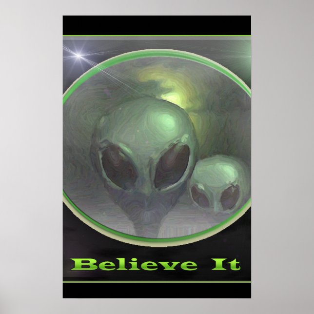 Paranormal UFO grau Poster (Vorne)