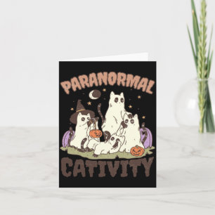 Paranormale Aktivität Süße Retro-Halloween-Schwarz Karte