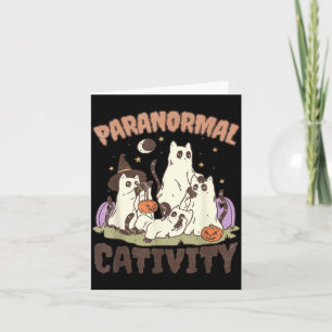 Paranormale Aktivität Süße Retro-Halloween-Schwarz Karte