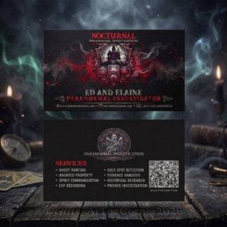 Paranormale Ermittler Haunted House Gothic Visitenkarte