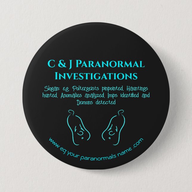 Paranormale Ermittlerin mit Geisterlogo Button (Vorderseite)