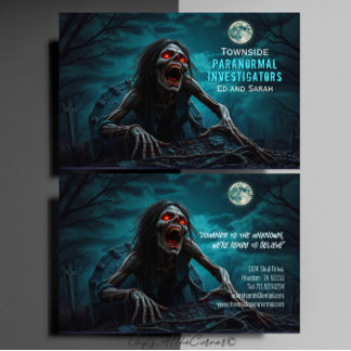 Paranormaler Ermittler Zombie untot Visitenkarte