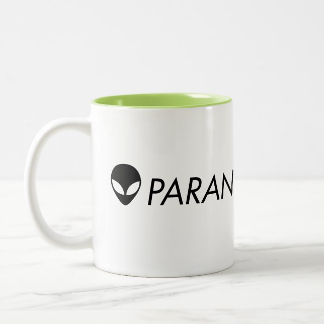 Paranormalis alien-Grün-Tasse Zweifarbige Tasse (Links)