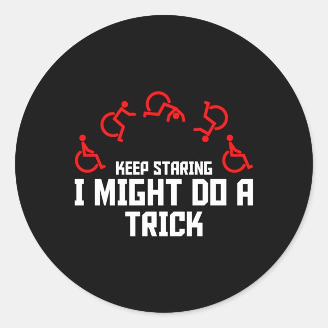 Paraplegium Paraplegia Mit Behinderung Person Roll Runder Aufkleber (Vorderseite)