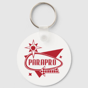 Parapro - Retro Red 60's Inspiriertes Zeichen Schlüsselanhänger