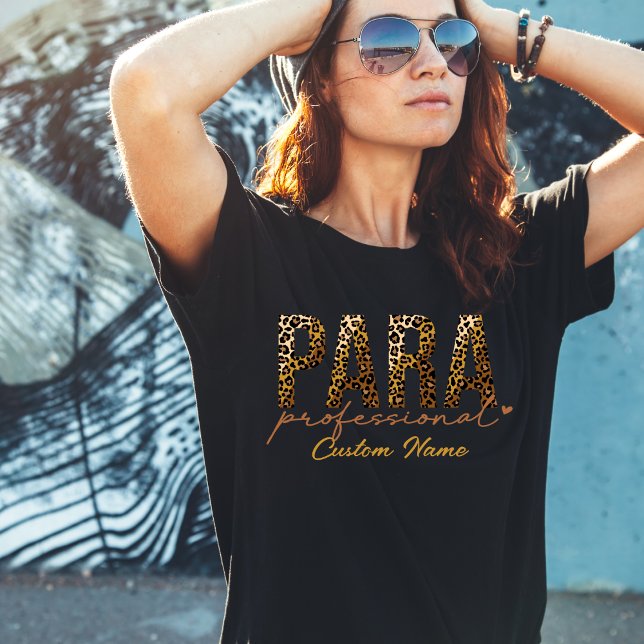 Paraprofessional Cheetah Print, para, Geschenk T-Shirt (Von Creator hochgeladen)