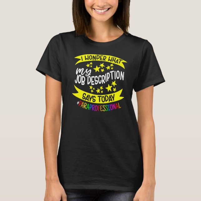 Paraprofessional Educator Teachers Assistant Para T-Shirt (Vorderseite)
