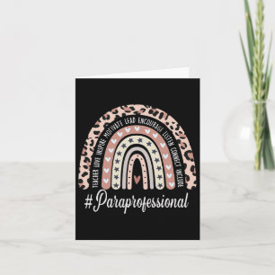 Paraprofessional Life Boho Leopard Regenbogen Zurü Karte