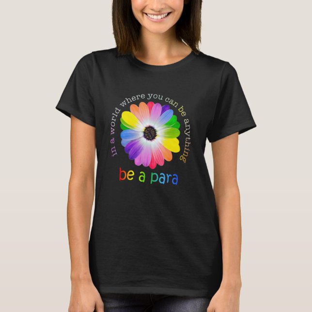 Paraprofessional Life Boho Leopard Regenbogen Zurü T-Shirt (Vorderseite)