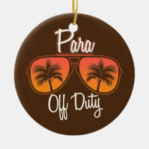 Paraprofessional Para Off Duty Teacher Palm Keramik Ornament