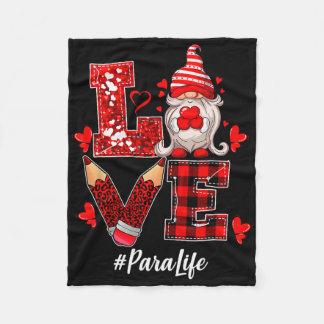 Paraprofessional Para Squad Love Gnome Happy Valen Fleecedecke