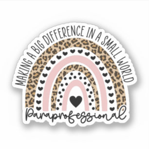 Paraprofessional Rainbow, Para Teacher Gift Aufkleber