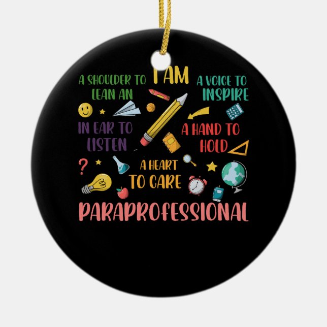 Paraprofessional Teachers Paraeducat Herz to Care Keramik Ornament (Vorne)