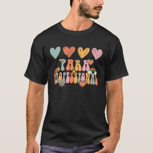 Paraprofessioneller Groovy Retro Vintage Regenboge T-Shirt