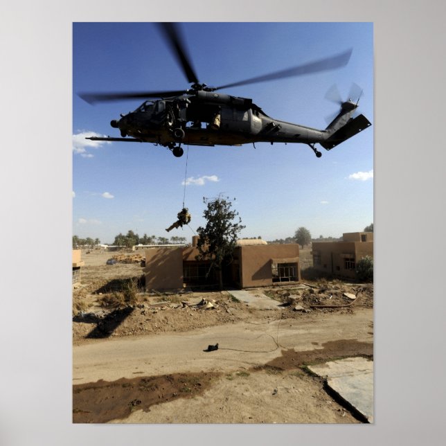 Parareskueman-Rappel aus einem HH-60 2 Poster (Vorne)