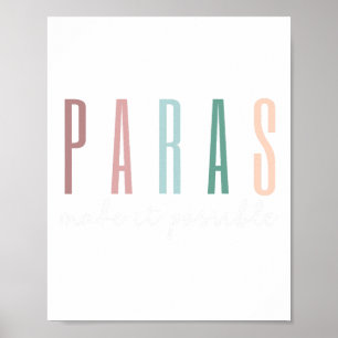 Paras machen es möglich Paraprofessioneller Lehrer Poster