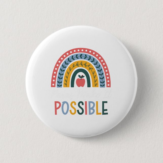 Paras machen es möglich Regenbogen Para Sped Lehre Button (Vorderseite)