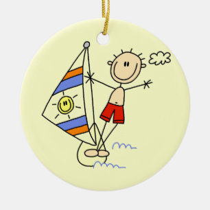 Parasailing Strichmännchen Keramikornament