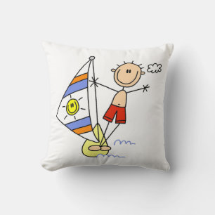 Parasailing Strichmännchen Kissen