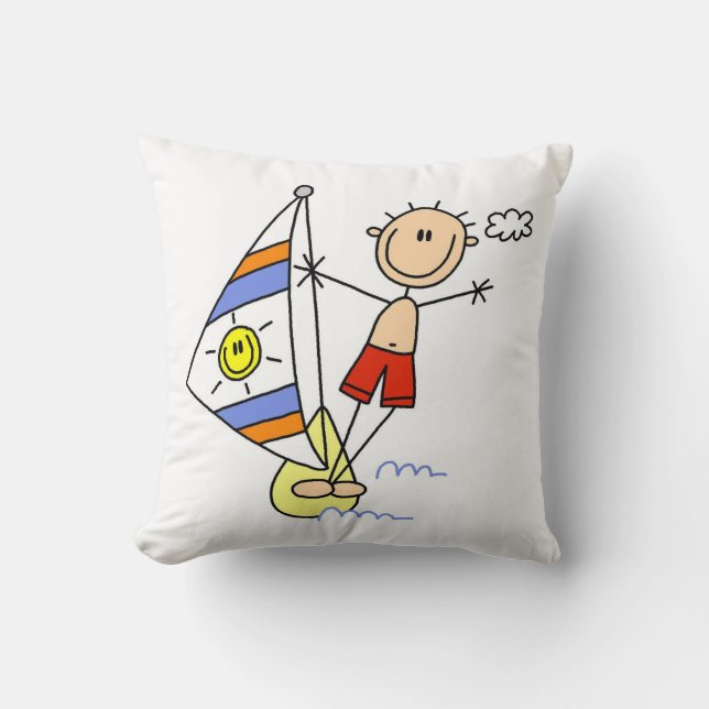 Parasailing-Strichmännchen Kissen (Vorderseite)