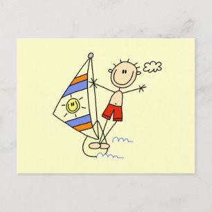 Parasailing Strichmännchen Postkarte