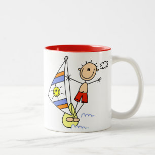 Parasailing Strichmännchen Zweifarbige Tasse