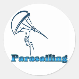 Parasailing T - Shirt und Geschenke. Runder Aufkleber