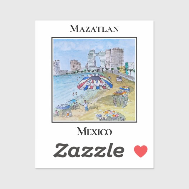 Parasailing über der Skyline von Mazatlan Aufkleber (Blatt)