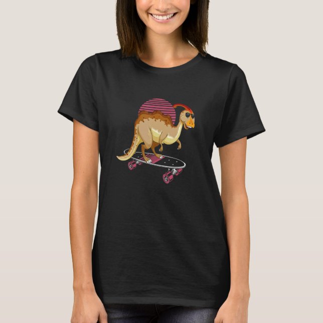 Parasaurolophus Dinosaur Desing for Skaterboad T-Shirt (Vorderseite)