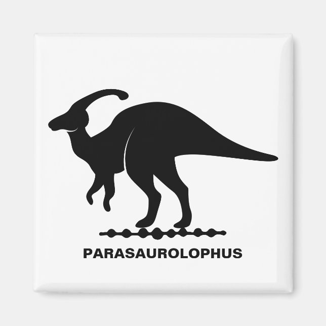 Parasaurolophus Dinosaur Silhouette Magnet (Vorne)