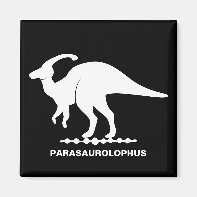 Parasaurolophus Dinosaur Silhouette Magnet (Vorne)
