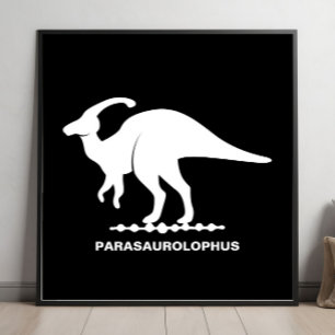 Parasaurolophus-Dinosaur-Silhouette Poster
