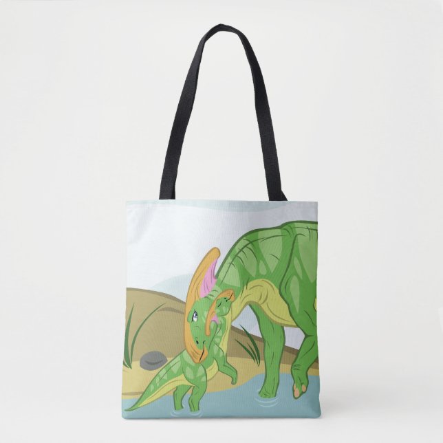 Parasaurolophus Mama und Baby (Vorderseite)